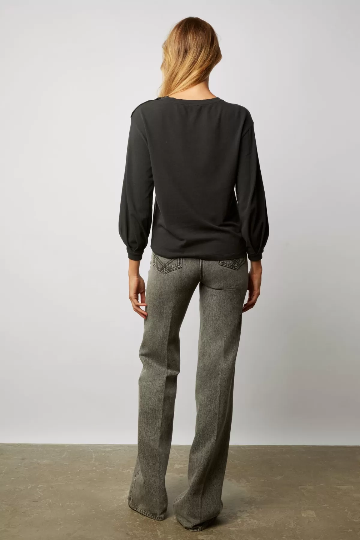 Gerarddarel T-shirt col rond et manches longues en coton et modal - ADELYS Gris-Femme Tops & Sweats