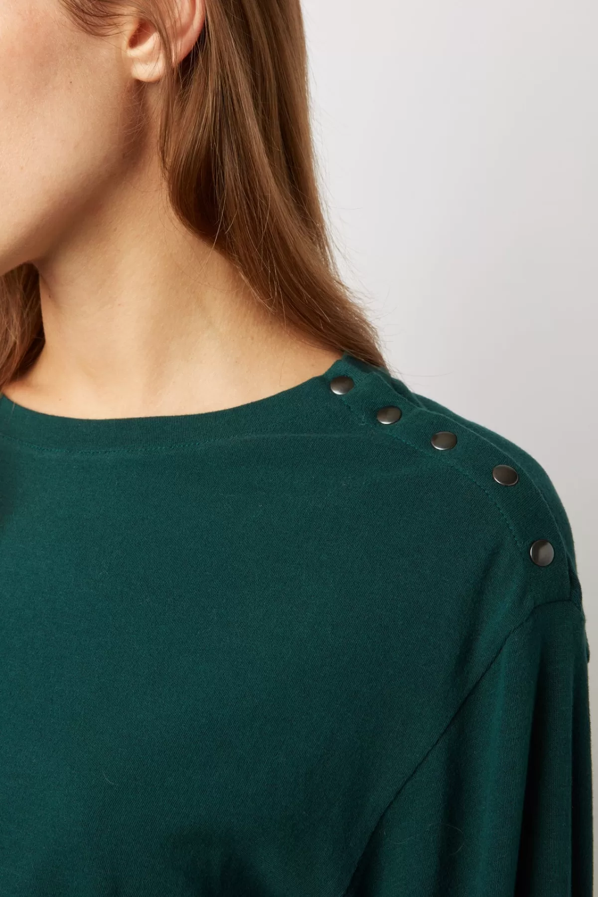 Gerarddarel T-shirt col rond et manches longues en coton et modal - ADELYS Vert-Femme Tops & Sweats